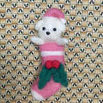 マルチーズのクリスマスマグネット【ピンクのブーツ】