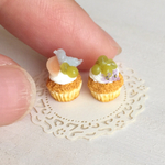ドールハウス☆ミニチュア☆白桃とマスカットのカップケーキセット☆
