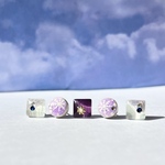 雪の結晶　冬　キラキラ　紫　パープル　小粒　美濃焼　タイル　ピアス　イヤリング　(送料無料)