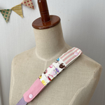水筒ショルダー肩紐カバー ストライプピンク＋スイーツ＋ピンク/生成り