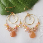 orangeアベンチュリン☆朝露ピアス