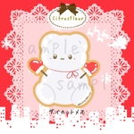 バラメモ ダイカット Xmasアイシングクッキー ゆきだるまver