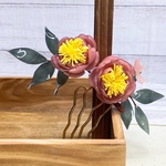 【1点のみ】山茶花の櫛かんざし　ヘアコーム