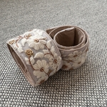 【 新作 】ワンタッチアームバンド&アンクルバンド　インド刺繍　白小花