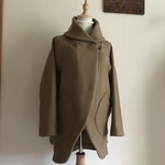 カシミヤウール（キャメル）で作ったショールカラーコート