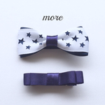 星の型抜きグログランリボンとネイビーのシンプルリボンのヘアクリップ☆2つセット☆