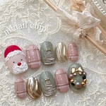 クリスマス サンタ さん ツリー チェック ネイルチップ