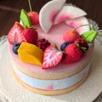 アン様専用ページ フェルト製 白桃とフルーツのデコレーションケーキ 大人可愛い♡ 