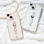 ツイードハートと小花⑅﻿◌𓈒𓐍𓈒押し花 スマホケース iPhoneケースiPhone14 Android Galaxy Xperia クリア 全機種 iPhone15 iPhone16 ショルダー