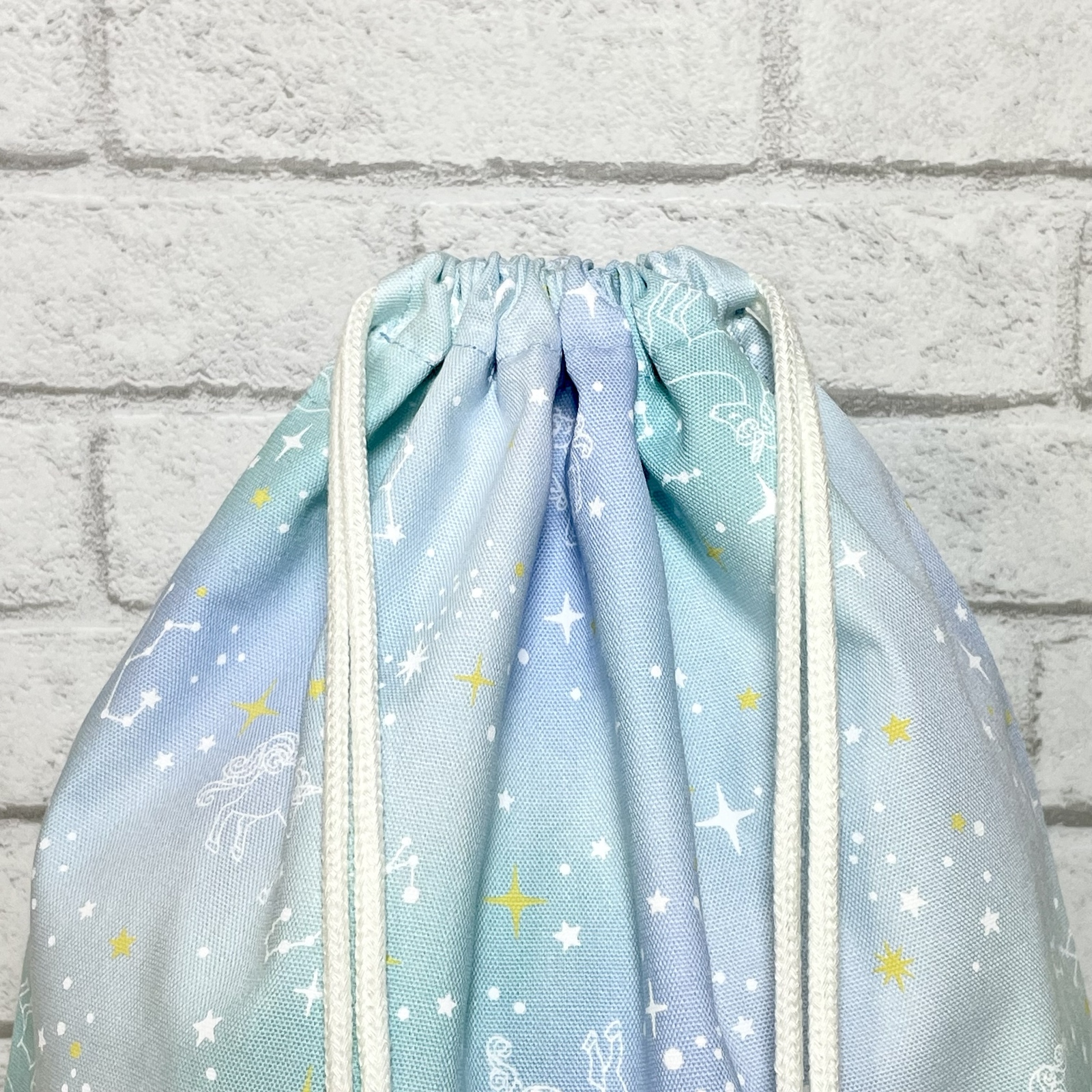 完成品】星座とユニコーン(グリーン)×ミント 入園入学グッズ5点セット