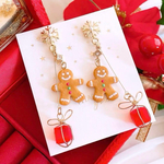 クリスマス 雪の結晶 クッキーマン プレゼント ハンドメイド ピアス イヤリング