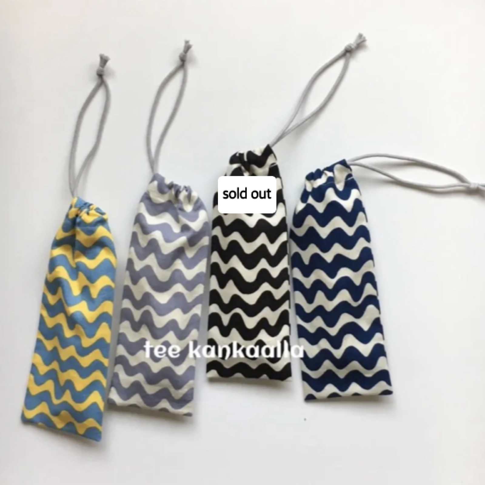 お箸袋 なみなみ柄 モノトーン ポケット付き オーダー品 お箸袋