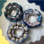 ❁【1点350円】フリルシュシュ　くすみカラー　かぎ針編み