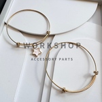 ☆再入荷【1pc】ステンレスワイヤーワイドバングル　18kgp ゴールド