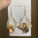 秋のお花の耳飾り ピアス/イヤリング (金・銀木犀/銀杏)