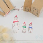 しろくまの親子はんこ クリスマス