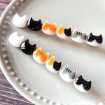 にゃんこ勢揃い！　猫のヘアクリップ　レジン　ヘアアクセサリー　白猫　黒猫　三毛猫　茶トラ白　ハチワレ　サバトラ　プレゼント　ギフト