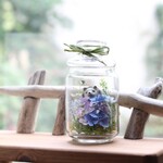 『森の妖精ハリネズミ君の安らぎボトル』生花のような枯れない本物のお花