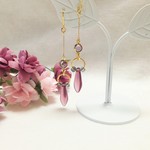 アメジスト×アメジストのピアス/樹脂ピアスに変更可能