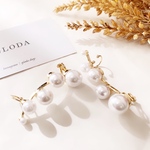 再販 《silver 925》じゃらじゃらパール パールシャワー パールピアス イヤカフ ロングピアス アレルギー対応 結婚式 入学式 式 二次会 お呼ばれ フォーマル パーティー ウェディング 