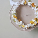 花冠〈 105 〉baby　kids　ベビー　キッズ　赤ちゃん　子供用　ドライフラワー　花かんむり　はなかんむり　結婚式　ヘアアクセサリー　月齢フォト　女の子　男の子　紫陽花　かすみ草