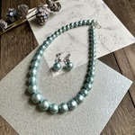 【期間限定SALE】New! コットンパールのピアス＆ネックレス クリスマスコフレ ライトブルー ギフト 卒業式 入学式 ブライダル バレンタインデー