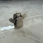 《即納品》White×Black×銀箔 サボテン(大)【object4】