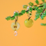 水滴したたる青りんご ピアス/イヤリング