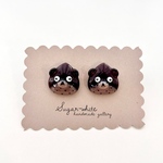🌰🐻 maron bear earring  ✵ 様子のおかしい 栗乃 熊五郎 さん。[ 動く目玉👀 ]    耳飾り  ピアス ・ イヤリング  熊 おじさん 栗 秋 