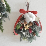 Xmasスワッグ🎄ミニスワッグ✨2024₊⁎⁺˳✧✳︎プリザーブドフラワー長さ約27cm
