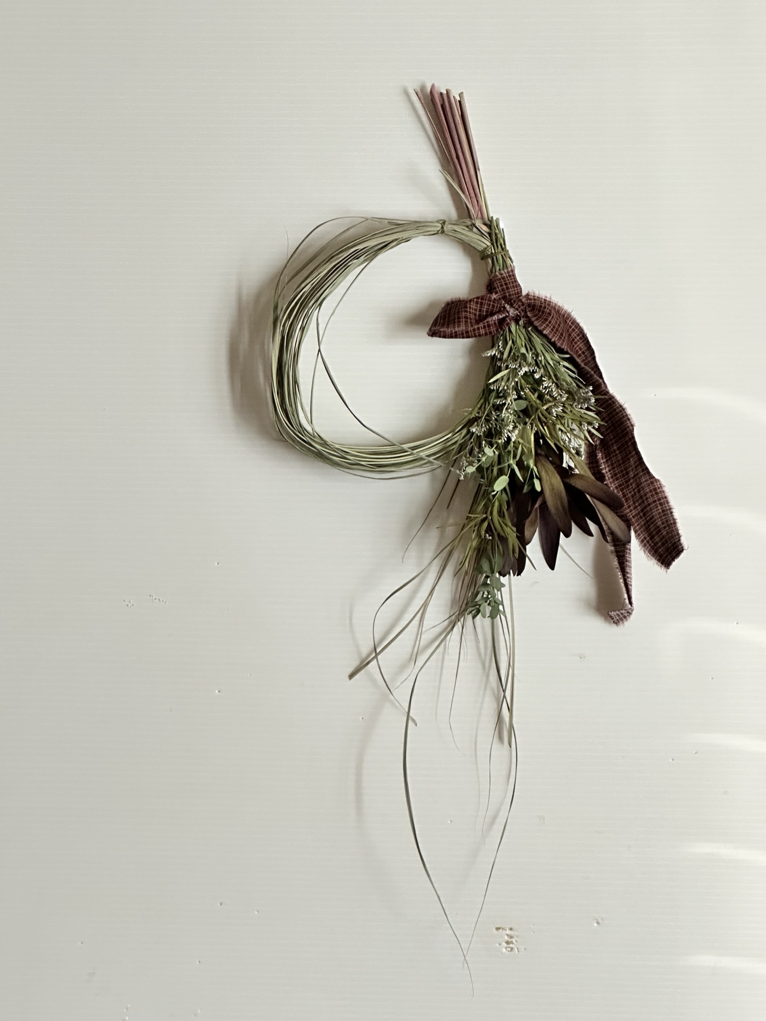 46㎝ コットンとローゼルのクリスマススワッグ フレッシュ針葉樹 野