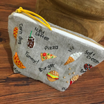 Y様用美味しい食べ物柄刺繍ファスナーポーチ《タッセルイエロー》