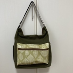 リュック&トート 2wayバッグ グリーン リーフ柄