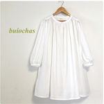 スタンドカラーふんわりギャザーシャツ(white)
