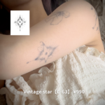 Vintage star【C-63】｜10日間持続 新感覚タトゥーシール 防水 ワンポイント