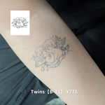 Twins【B-81】｜10日間持続 新感覚タトゥーシール 防水 ワンポイント