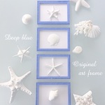 かりんこ様専用♡シェルインテリアフレームBlue♡３点セット