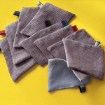 fog linen work麻 リネン ミニコースター ピンクチェック 菱形