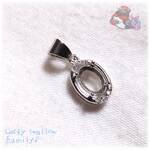 💎 5 ｘ 7 mm 確認済み 空枠 楕円 ペンダント ネックレス 石座 単品 1個 No.6796