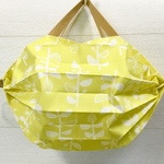シュパッと一瞬でたためるエコバッグミニ【イエローボタニカル】