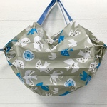 シュパッと一瞬でたためるエコバッグミニ【鳥グレー】