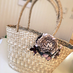 コサージュ付カゴバック