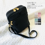 nubiが選べる　ハート刺繍　両開きスマホショルダー　H19Ｗ14Ｄ6 ヌビ　イブル　サブバッグ　ポシェット　ヌビバッグ　ハート　刺繍
