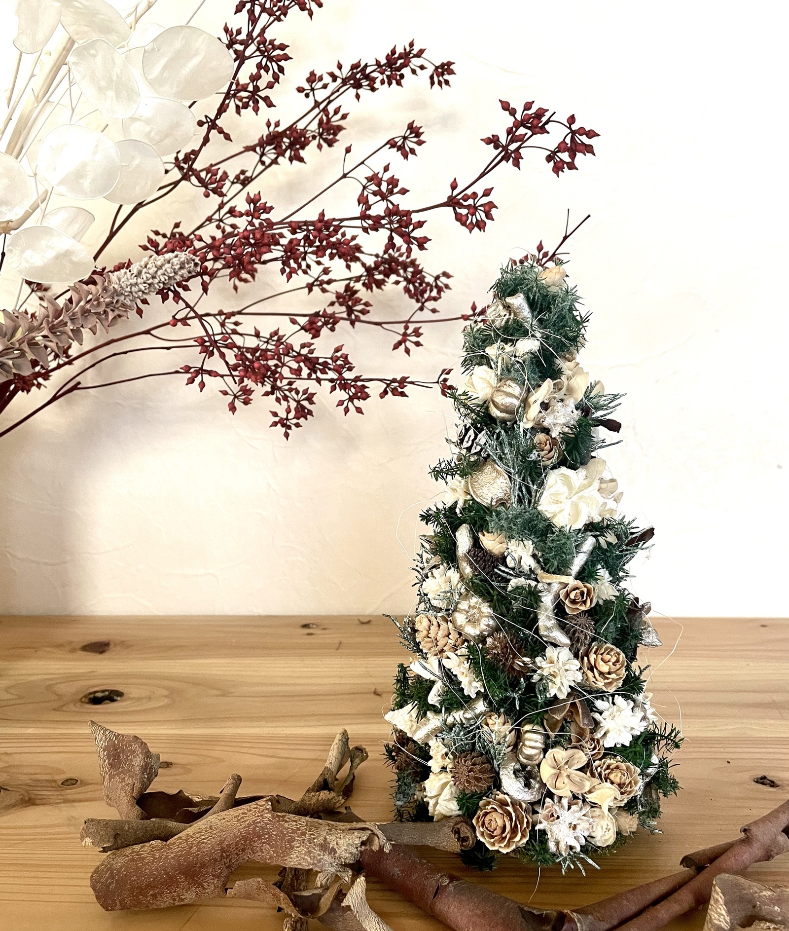 冬のツリー 大王松 ミニツリー プリザーブド クリスマスツリー 2個