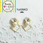 再販8冠婚祭OK‼たっぷりビジューとパールのスクエアイヤリング
