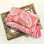 再販✾ミニ財布✾コインケース タッセル付き♡ペイズリー柄(レッド)