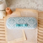 再販③メガネケース ダマスク柄 水色🩵