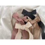 knit long ribbon clip ギフト　キッズ　ベビー　ヘアアクセサリー　ヘアクリップ　ピン　プチギフト　ニットリボン　韓国