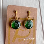 推しカラー☆丸いイヤリング（グリーン）