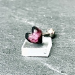 「カクカクハート」 14G / 16G ストレート バーベル ピアス （Garnet）